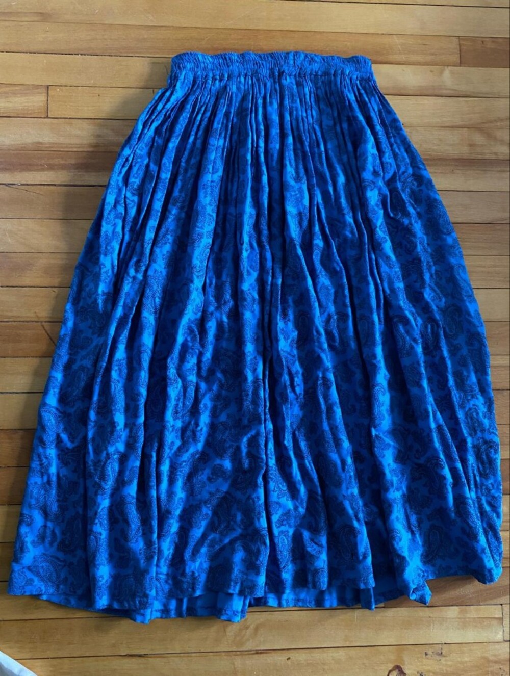 Vintage Boho Blue Paisley Maxi Skirt - Picture 5 of 5